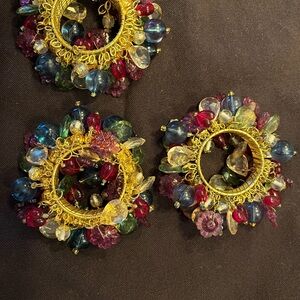 KIM SEYBERT Gold and Multicoloured Napkin Rings